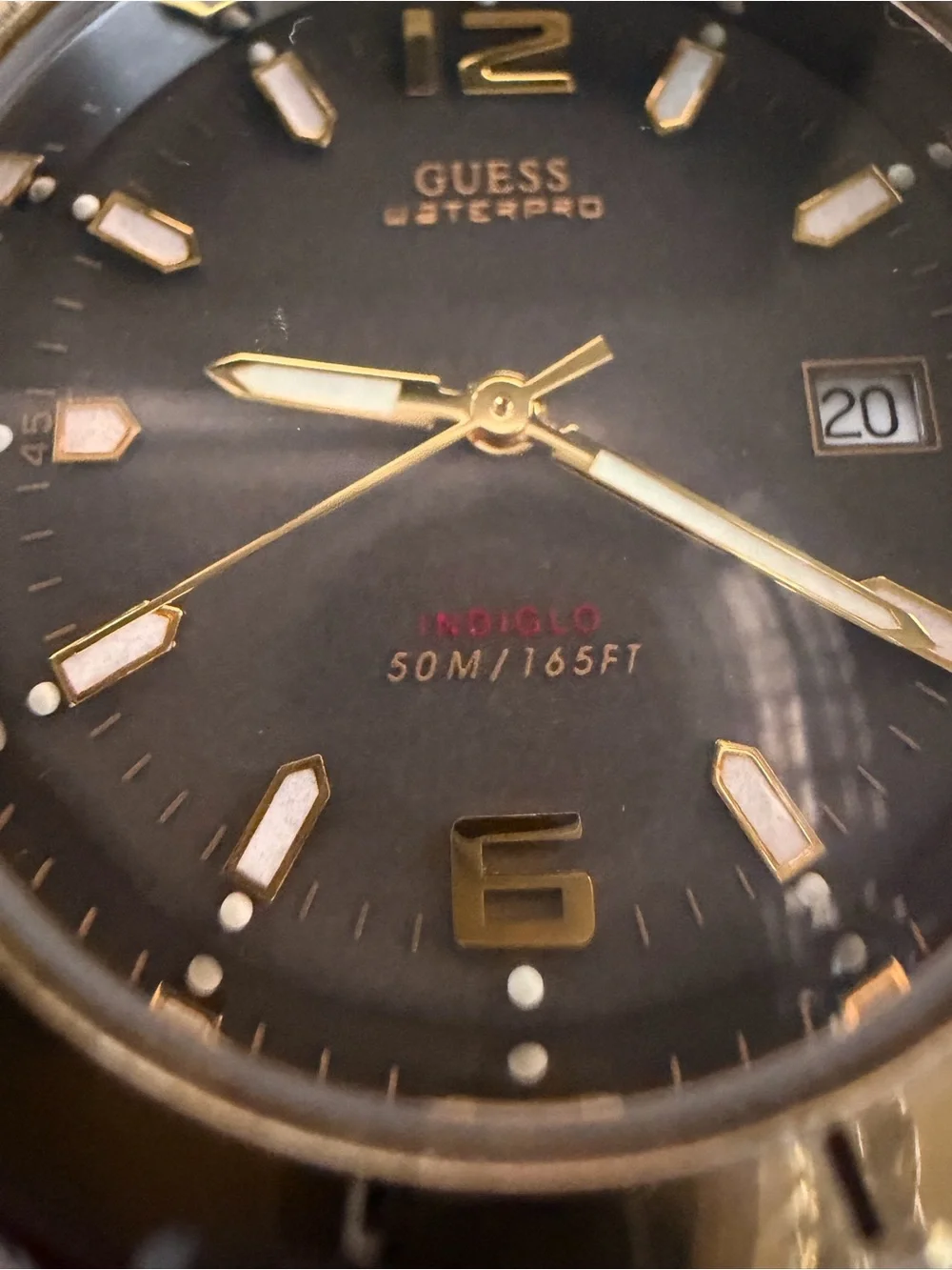 Guess Two-Tone Silver and Gold Men's Vintage Watch with Gray Dial